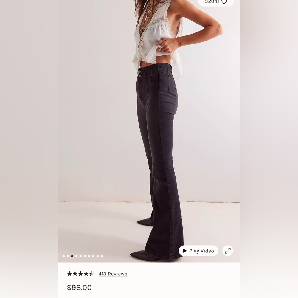 Free People Black Flare Jeans